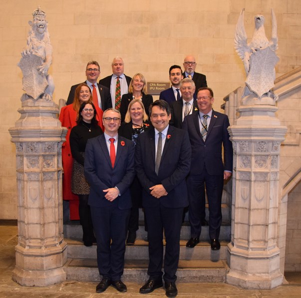 CPA Secretary-General Stephen Twigg (front row, right) with Members of Tynwald including Kerry Sharpe MLC (third row, centre)