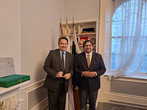 CPA Secretary-General Stephen Twigg with the Speaker of the Punjab Assembly, Pakistan